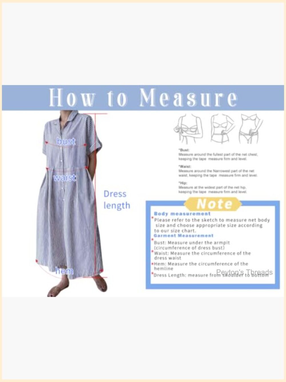 Cotton Striped Button Up Midi Shift Dress with Pockets Loose Fit - Picture 5 of 5